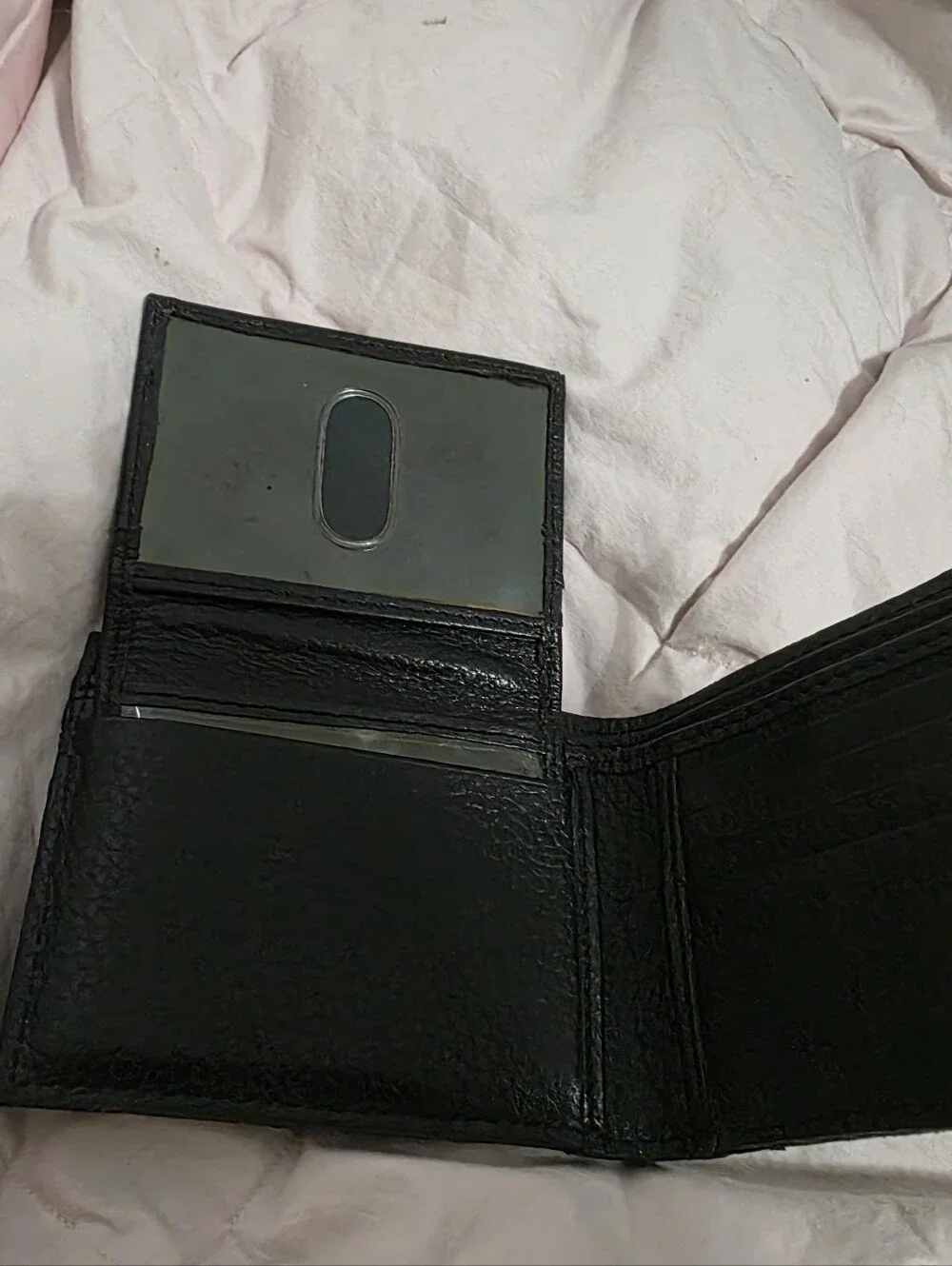 Chaps Black Pebble Leather Bi-Fold Wallet